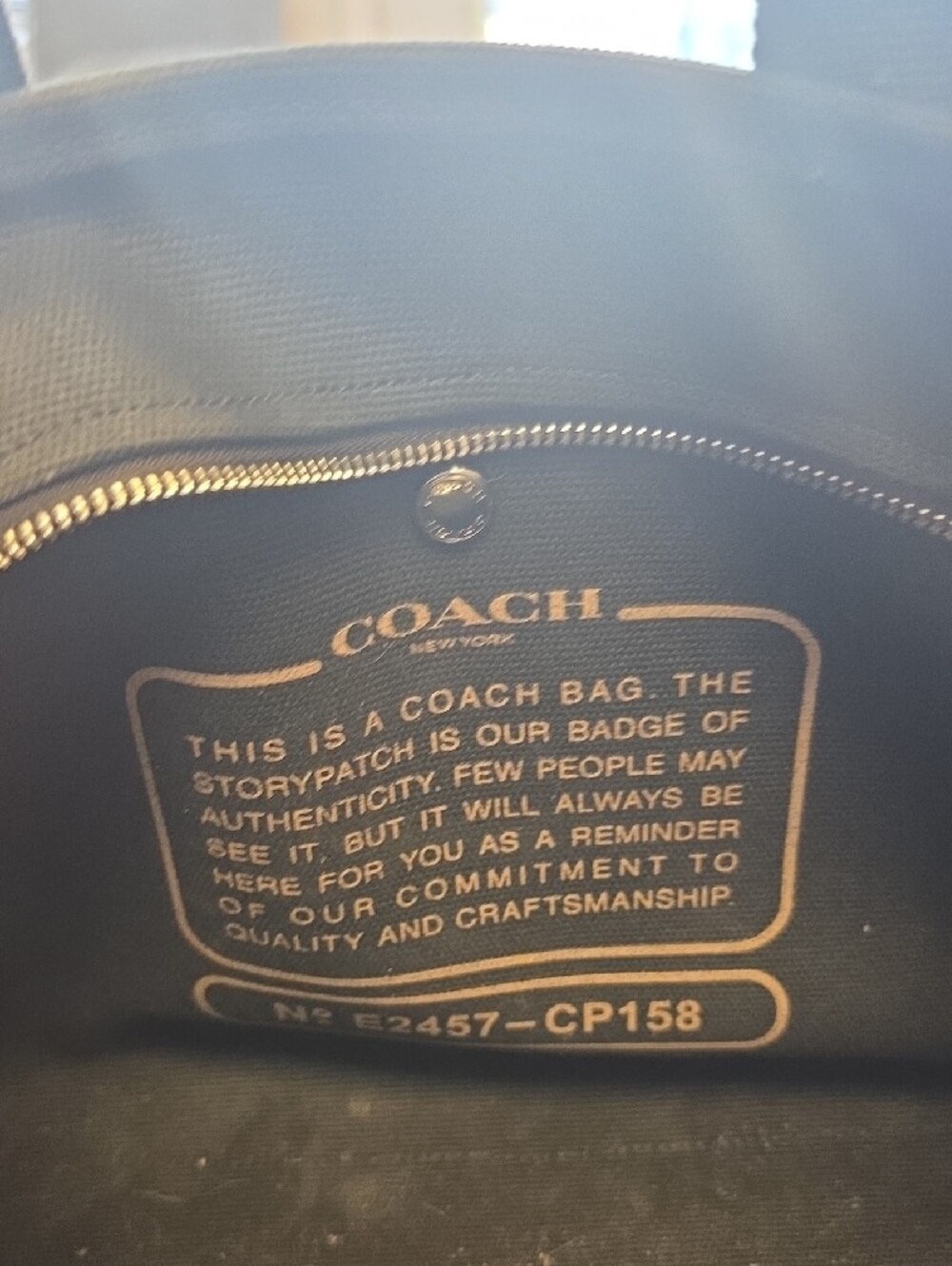 Coach Black Canvas Purse with Gold Embroidered Script - Picture 8 of 11